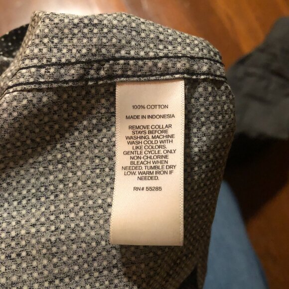 Express Extra Slim Fit Black & White Micro Dot Dress Shirt - M - Picture 5 of 6